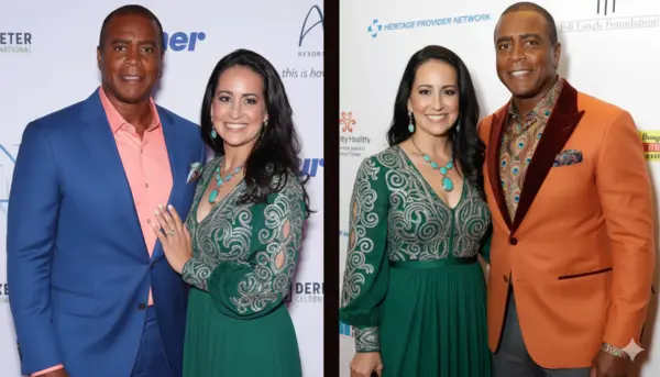 Ana Luz Rodriguez-Paz with husband Ahmad Rashad smiling together